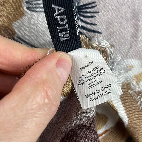 Spring Ready Browns and Grey Abstract Floral Lightweight Infinity Scarf - Picture 6 of 8